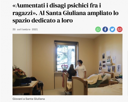 «Aumentati i disagi psichici fra i ragazzi». Al Santa Giuliana ampliato lo spazio dedicato a loro - L'Arena